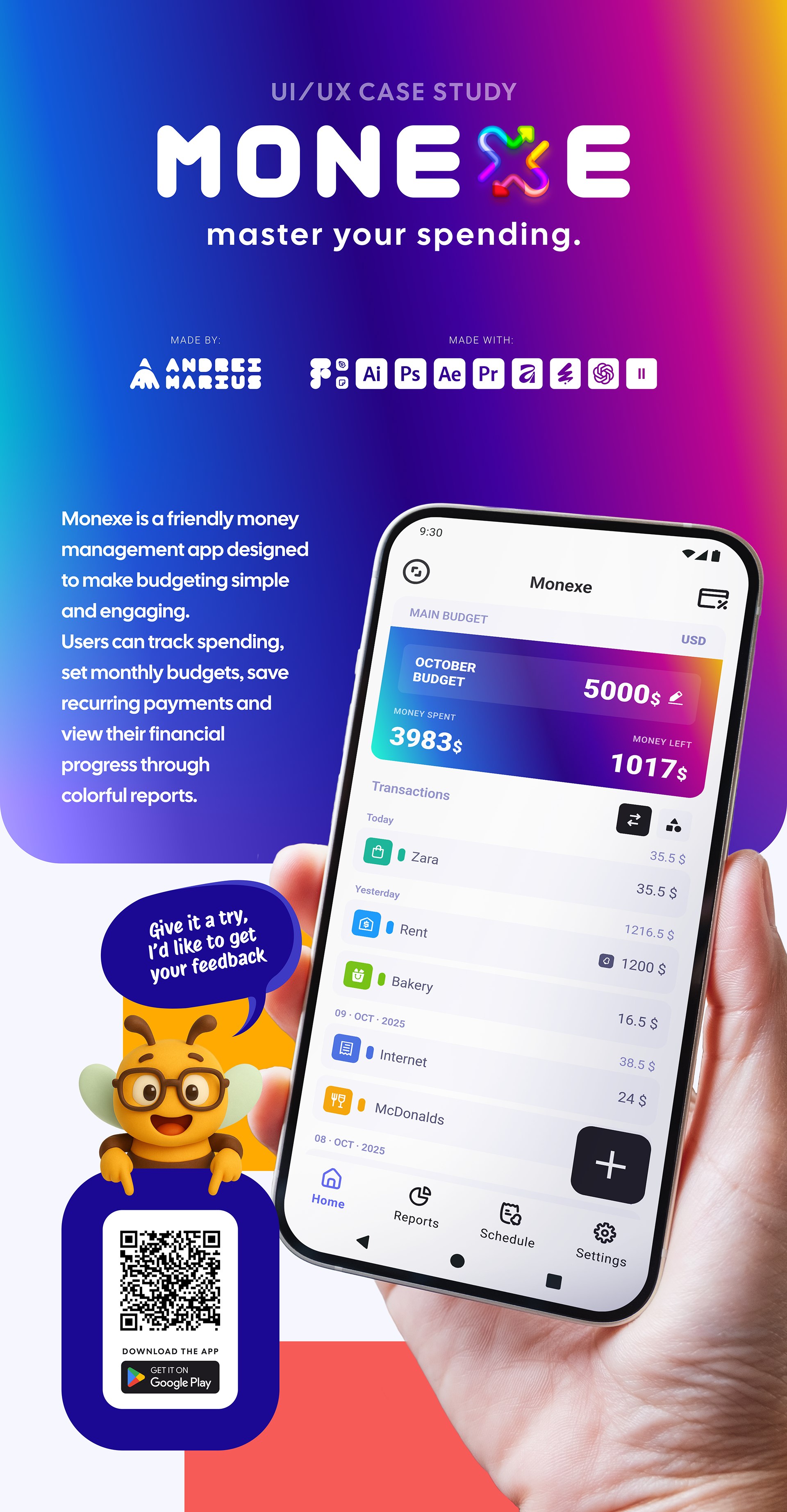 Monexe UI/UX case study — cover