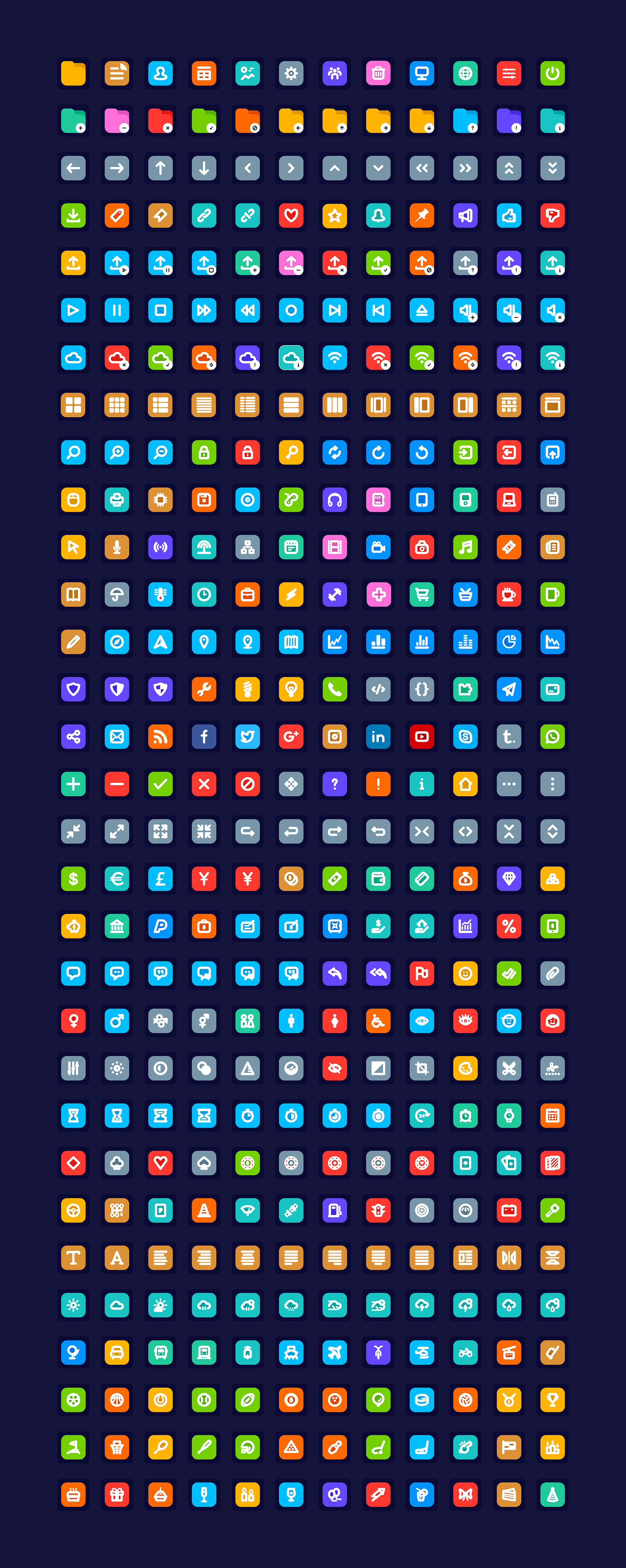 372 Colored Icons Pack — Variation 1