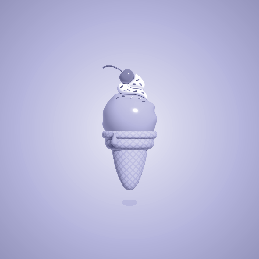 3D Ice Cream Kawaii Illustration — Variation 2