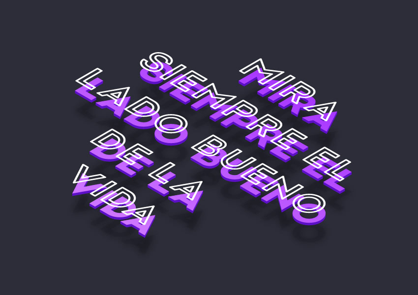 3D Layered Text Effect — Variation 1