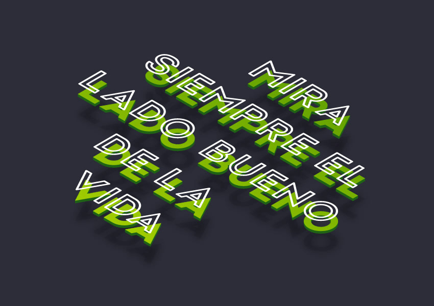 3D Layered Text Effect — Variation 2