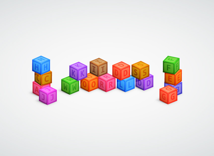 Alphabet Blocks Text Effect — Variation 2