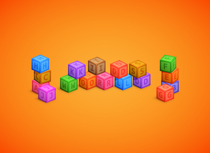Alphabet Blocks Text Effect — Variation 5