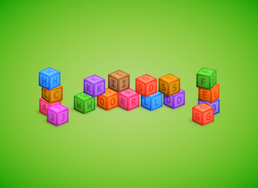 Alphabet Blocks Text Effect — Variation 6