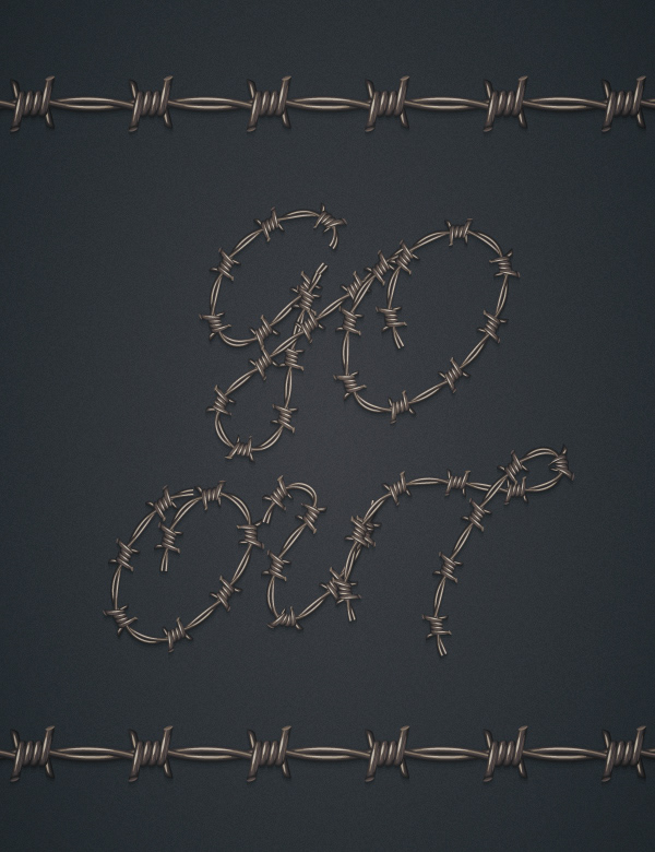Barbed Wire Text Effect — Variation 3
