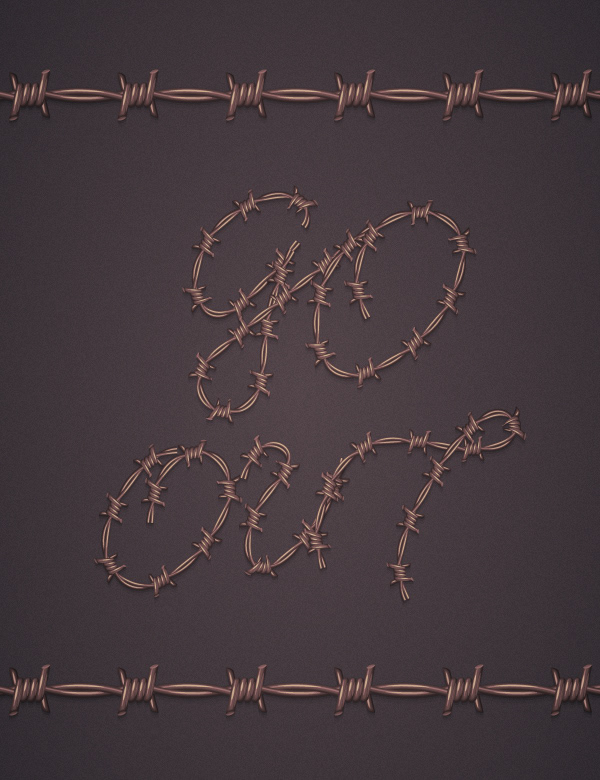 Barbed Wire Text Effect — Variation 2