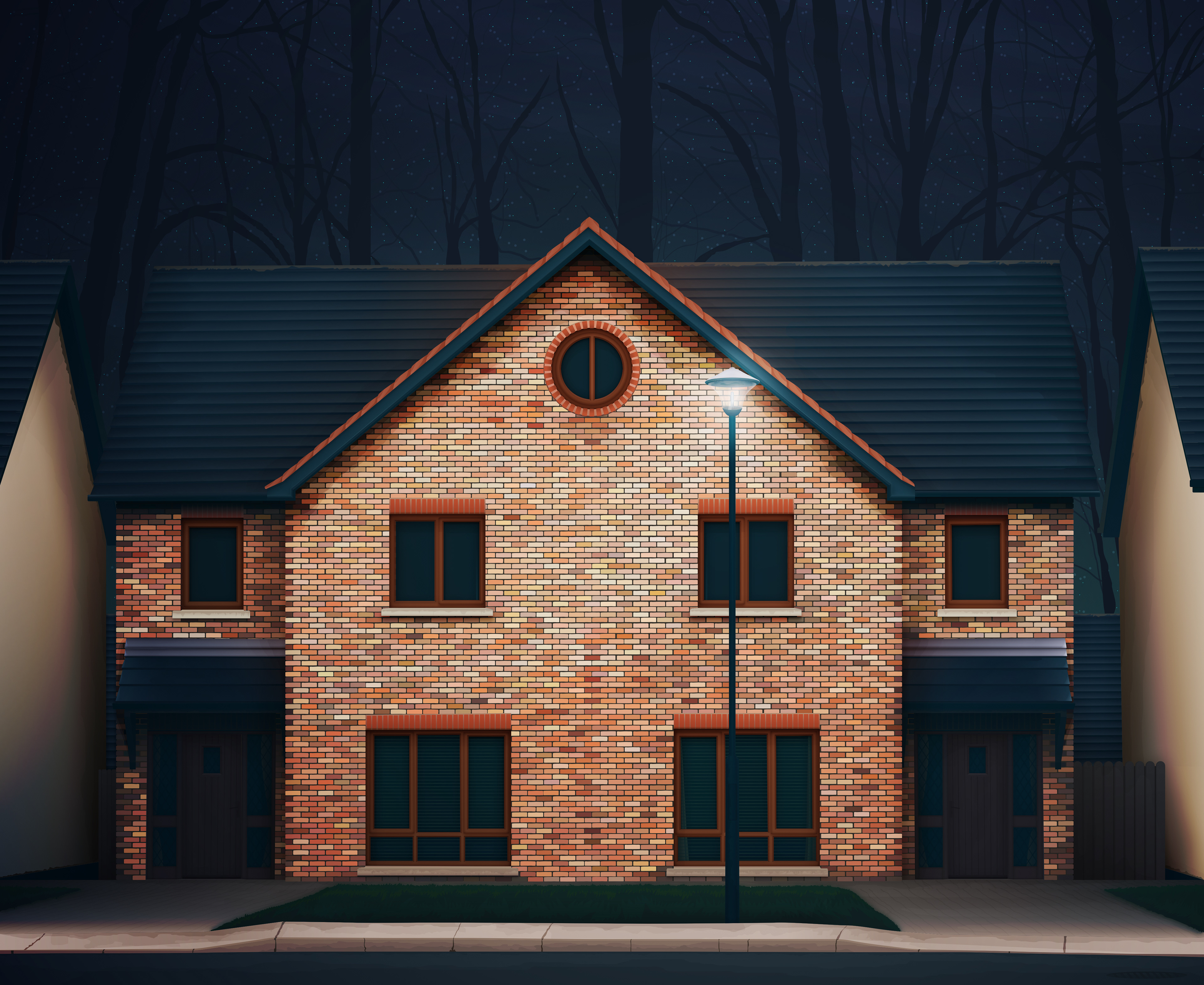 Brick House Illustration — Variation 1