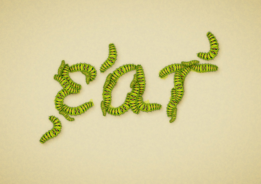 Caterpillar Text Effect — Variation 1