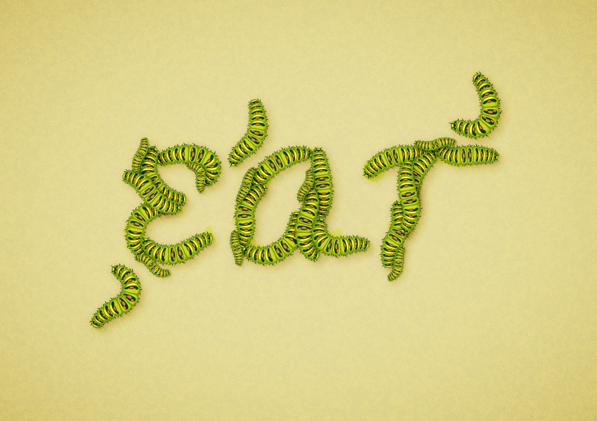 Caterpillar Text Effect — Variation 1