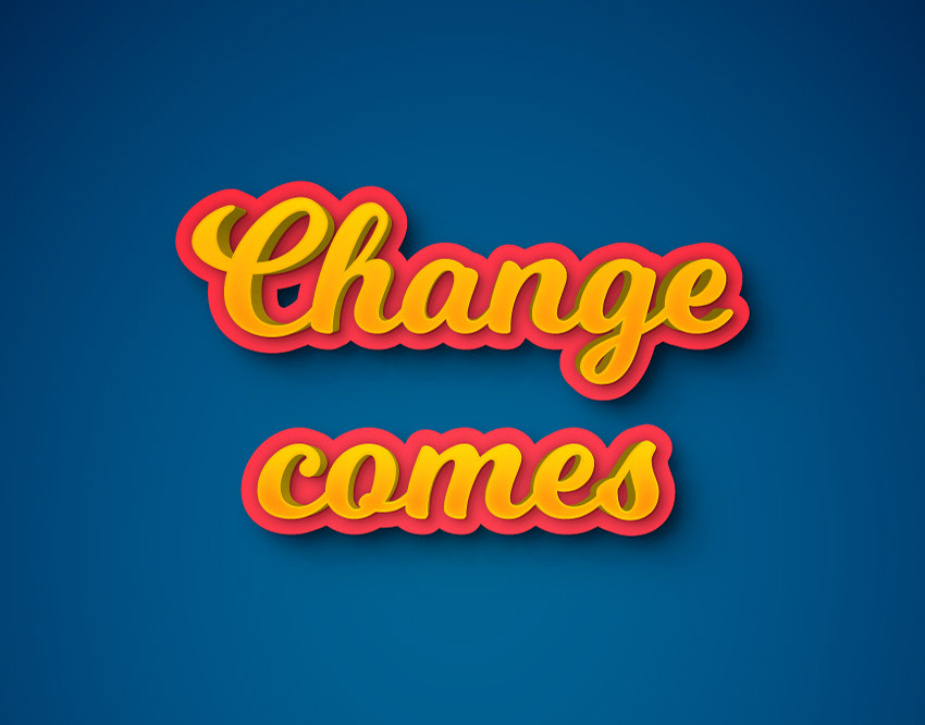 Colorful 3D Text Effect