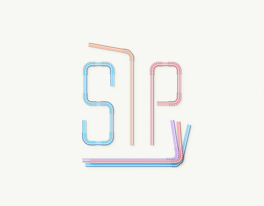 Drinking Straw Text Effect