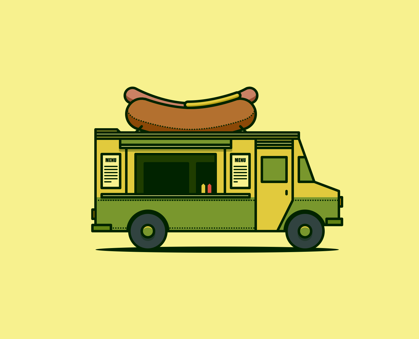 Hot Dog Truck Illustration — Variation 2