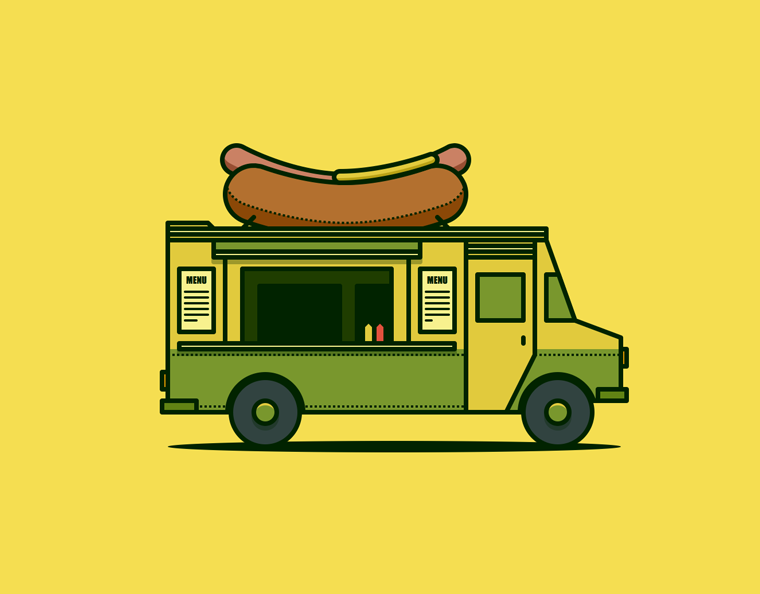 Hot Dog Truck Illustration