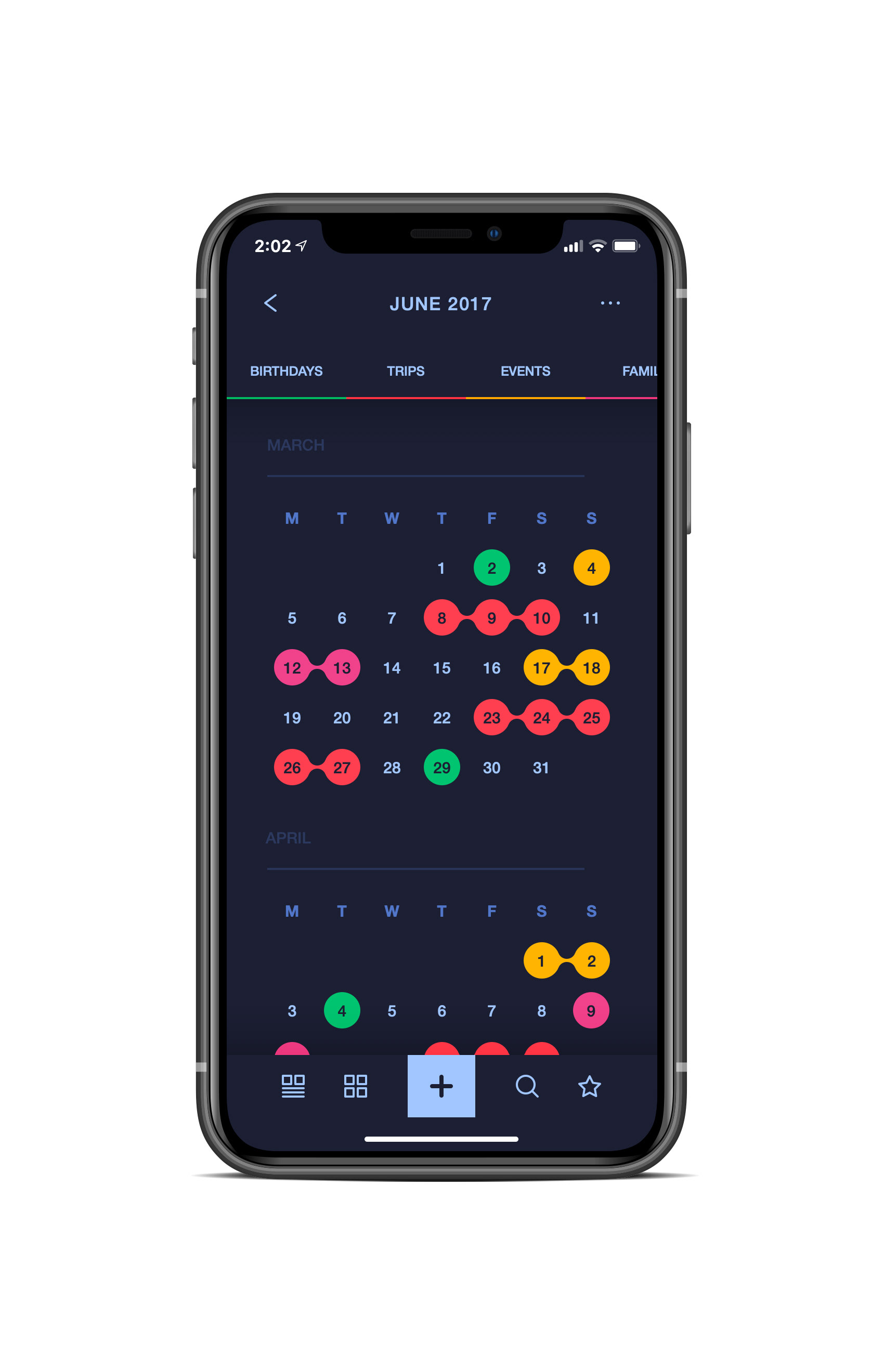 iPhone Calendar App UI Concept — Variation 1