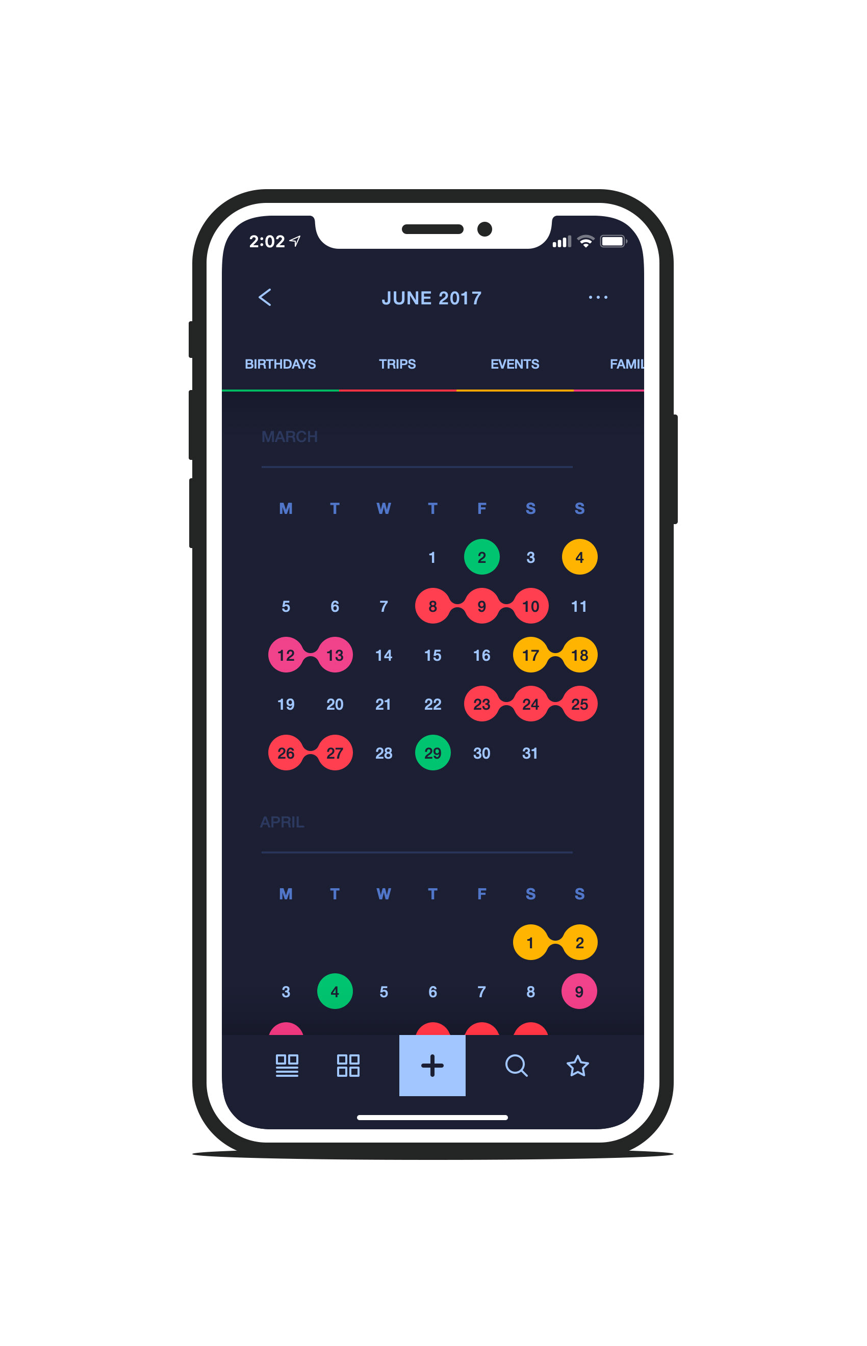 iPhone Calendar App UI Concept — Variation 3