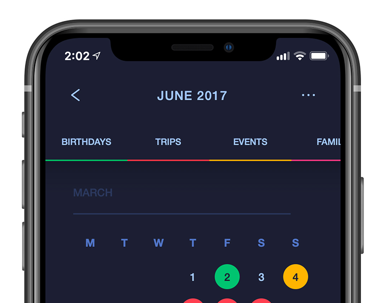 iPhone Calendar App UI Concept