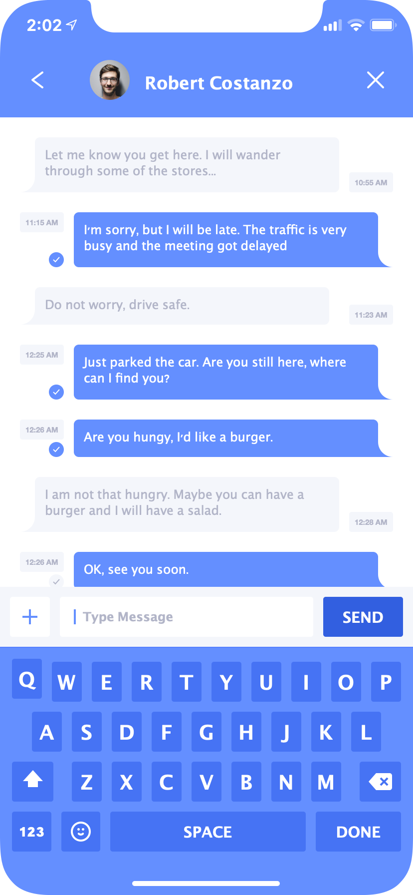 iPhone Chat App UI Concept — Variation 2