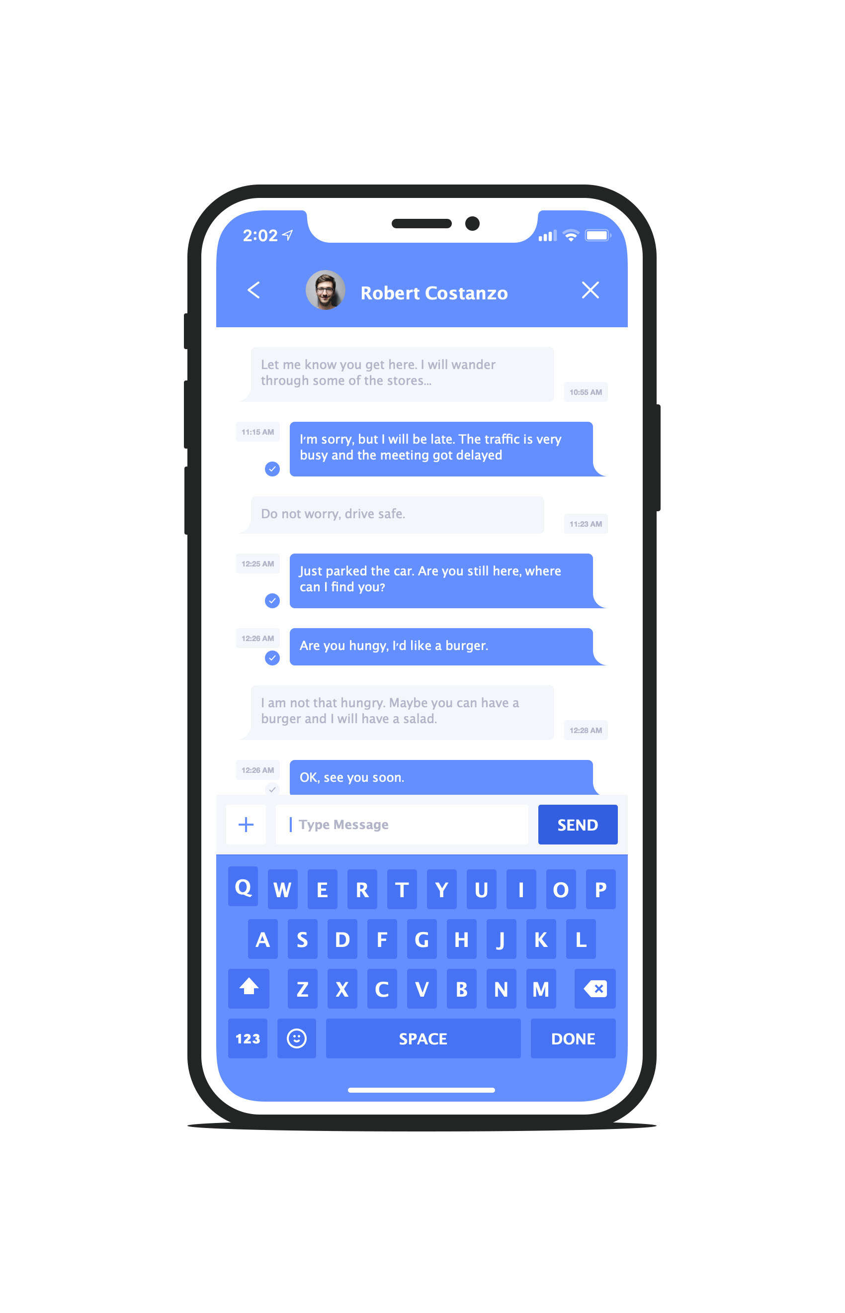 iPhone Chat App UI Concept — Variation 3