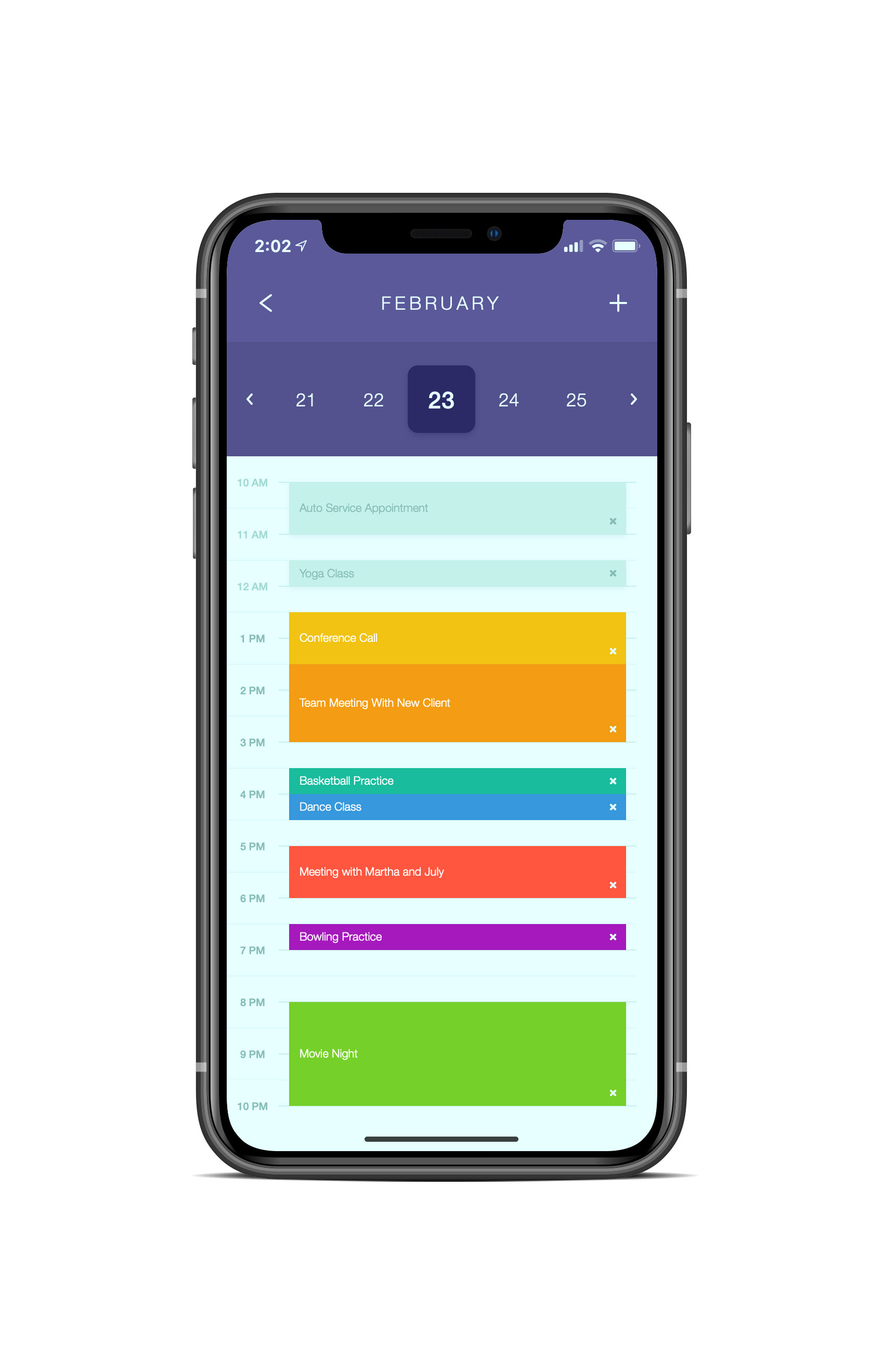 iPhone Scheduling App UI Concept — Variation 1