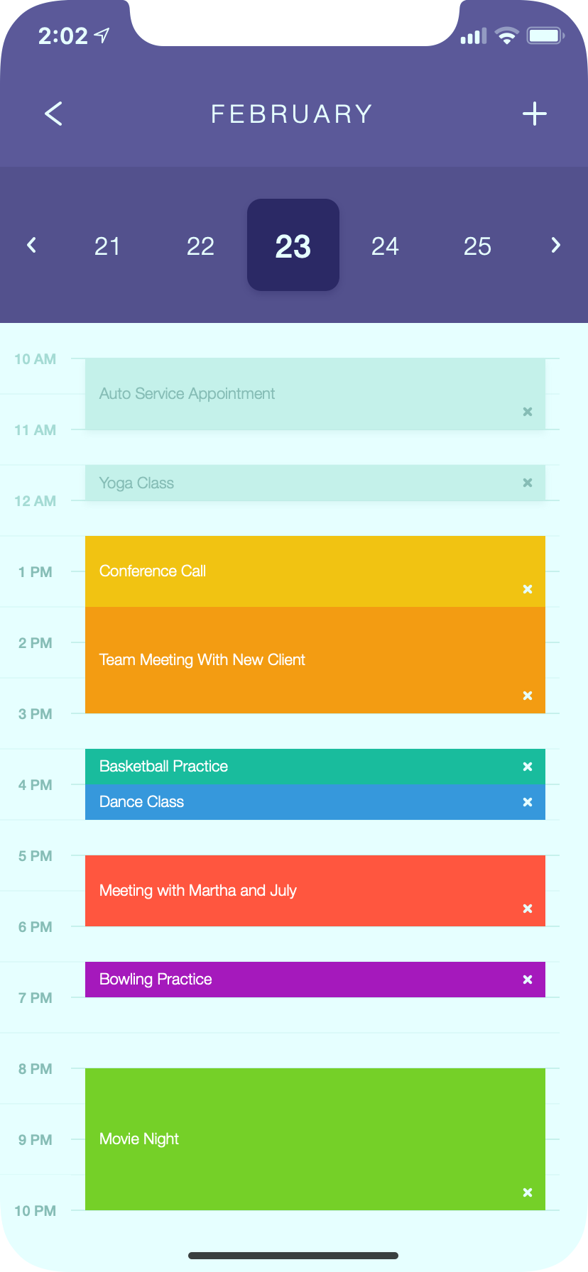 iPhone Scheduling App UI Concept — Variation 2