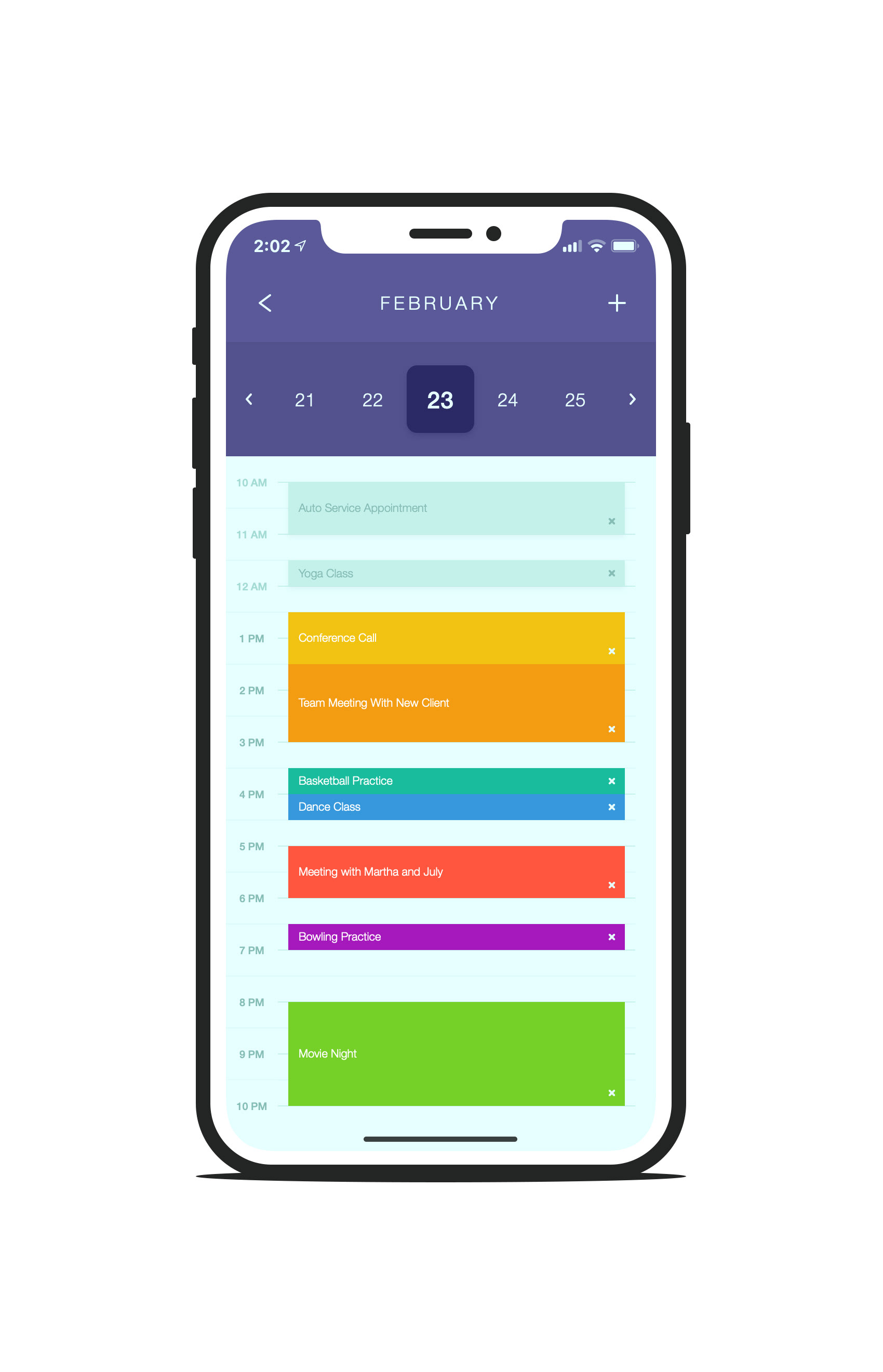 iPhone Scheduling App UI Concept — Variation 3