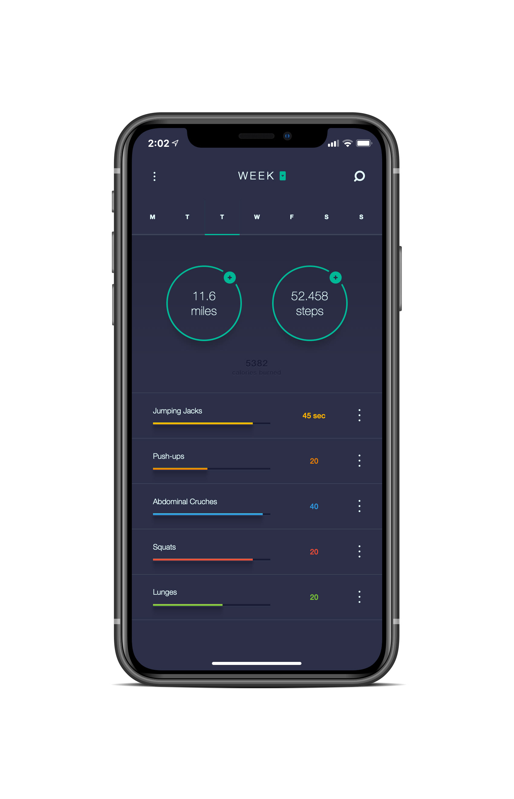 iPhone Workout App UI Concept — Variation 1