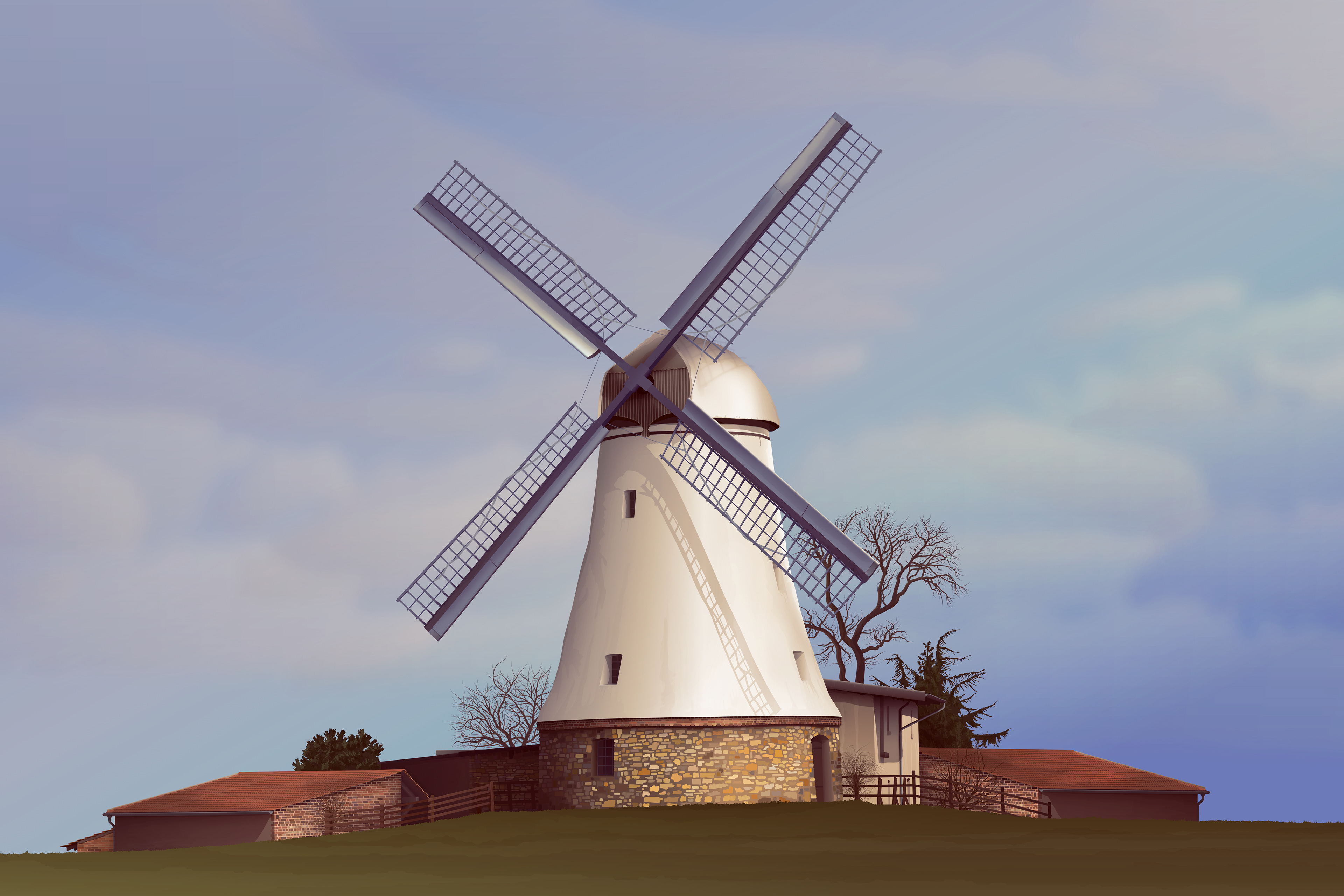 Mill Illustration — Variation 1