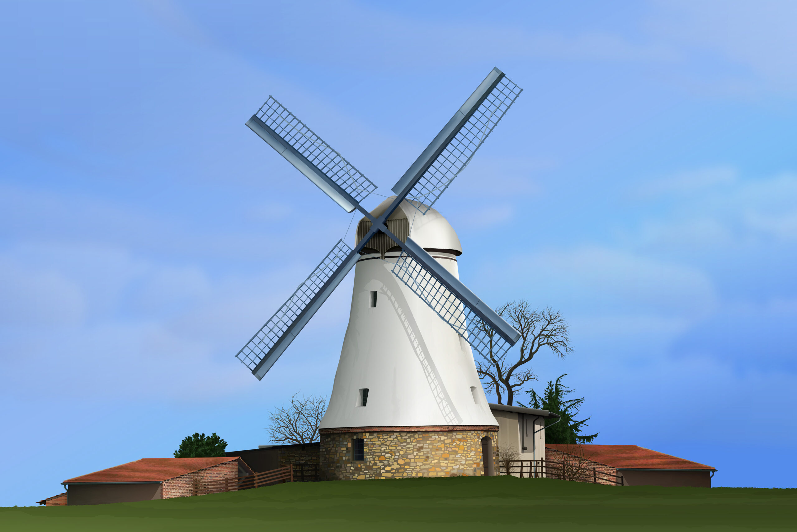 Mill Illustration — Variation 1