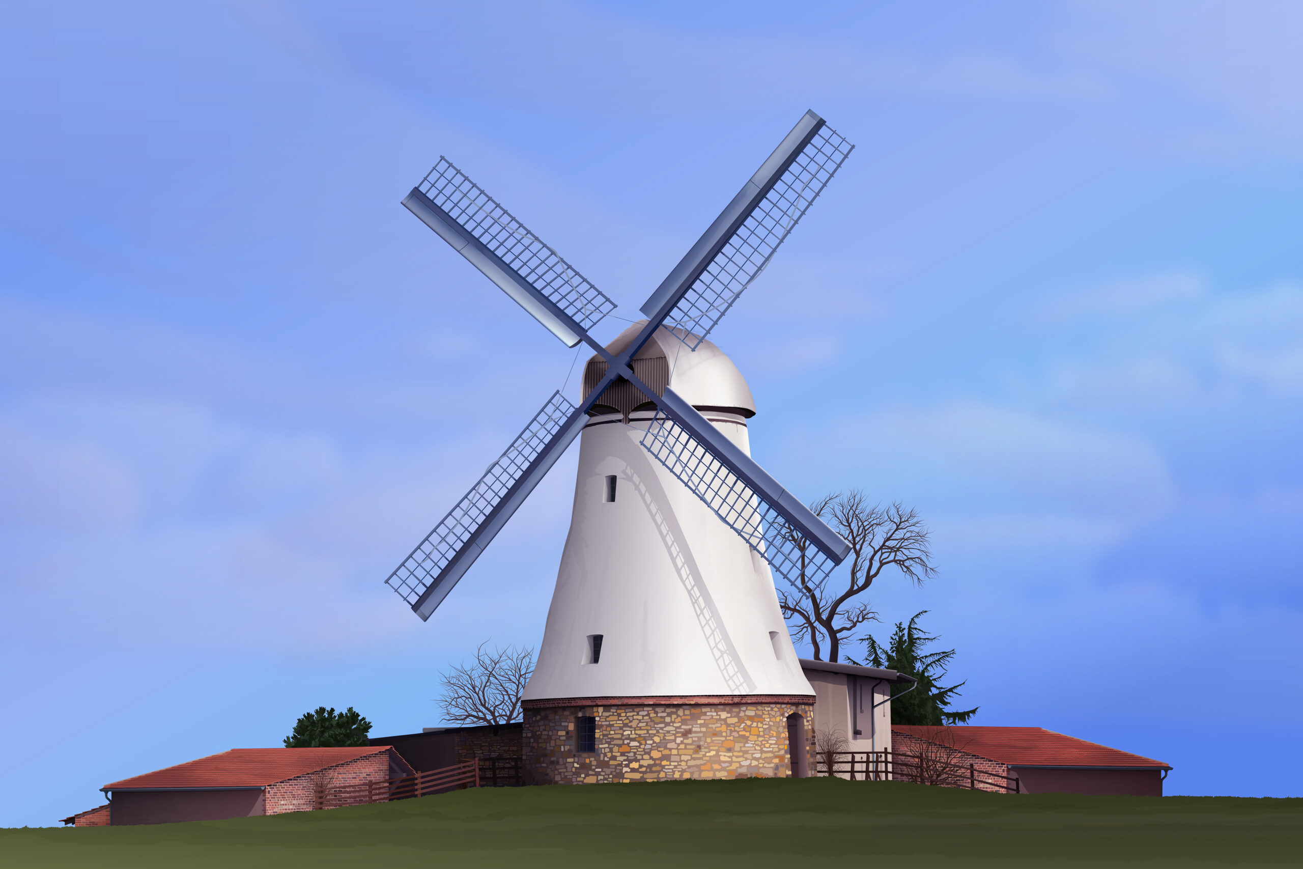 Mill Illustration — Variation 2