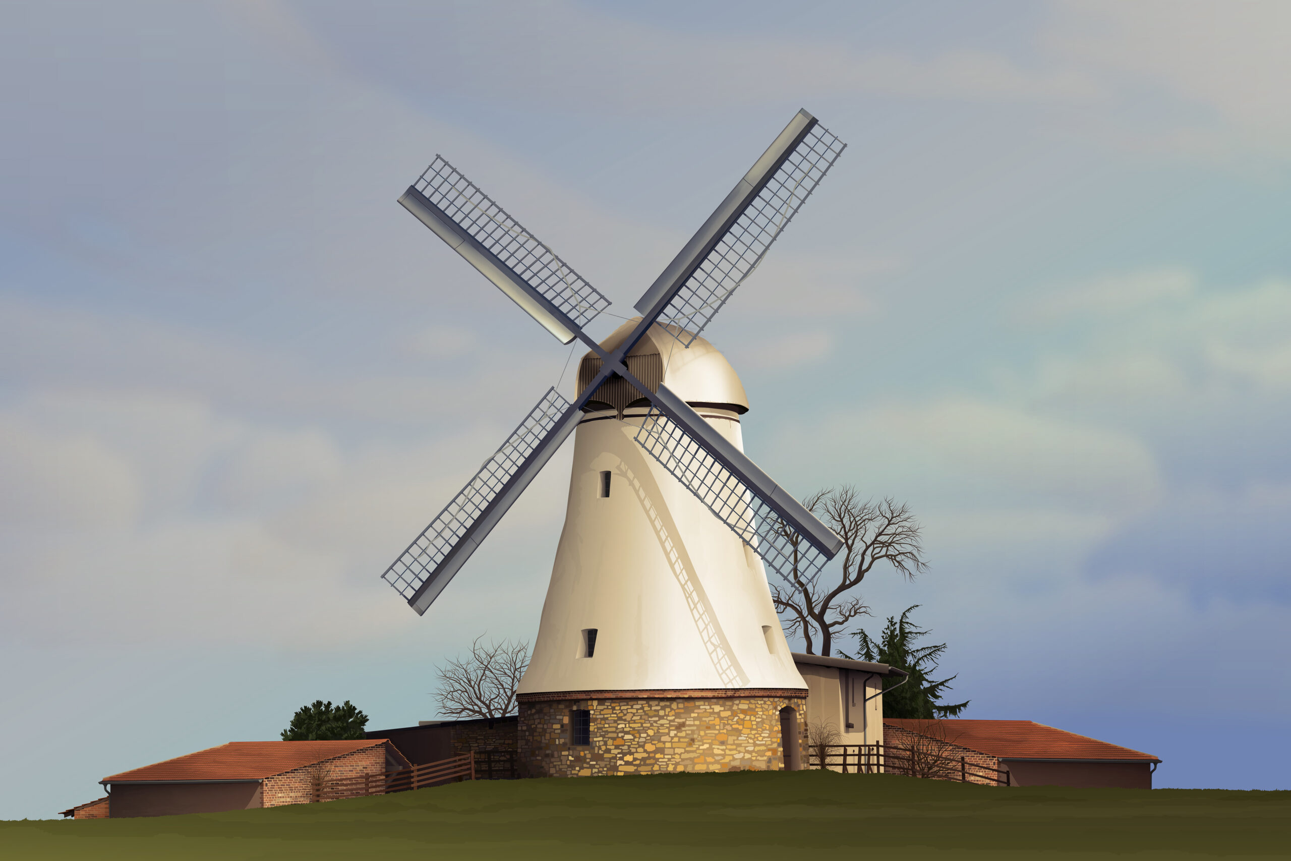 Mill Illustration — Variation 3