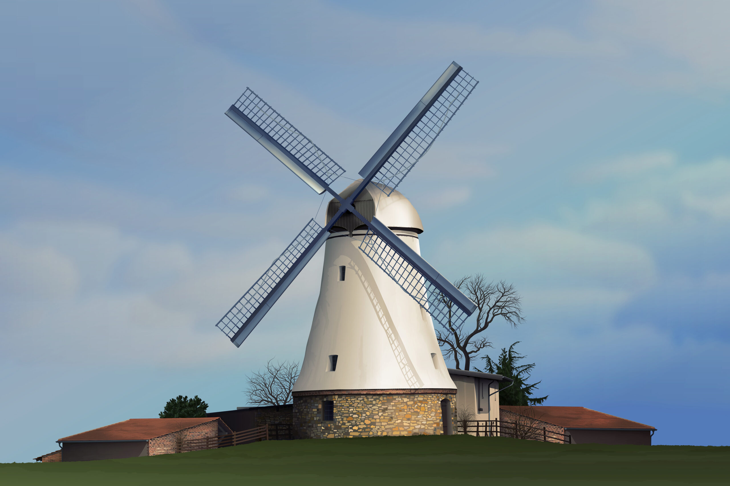 Mill Illustration — Variation 4