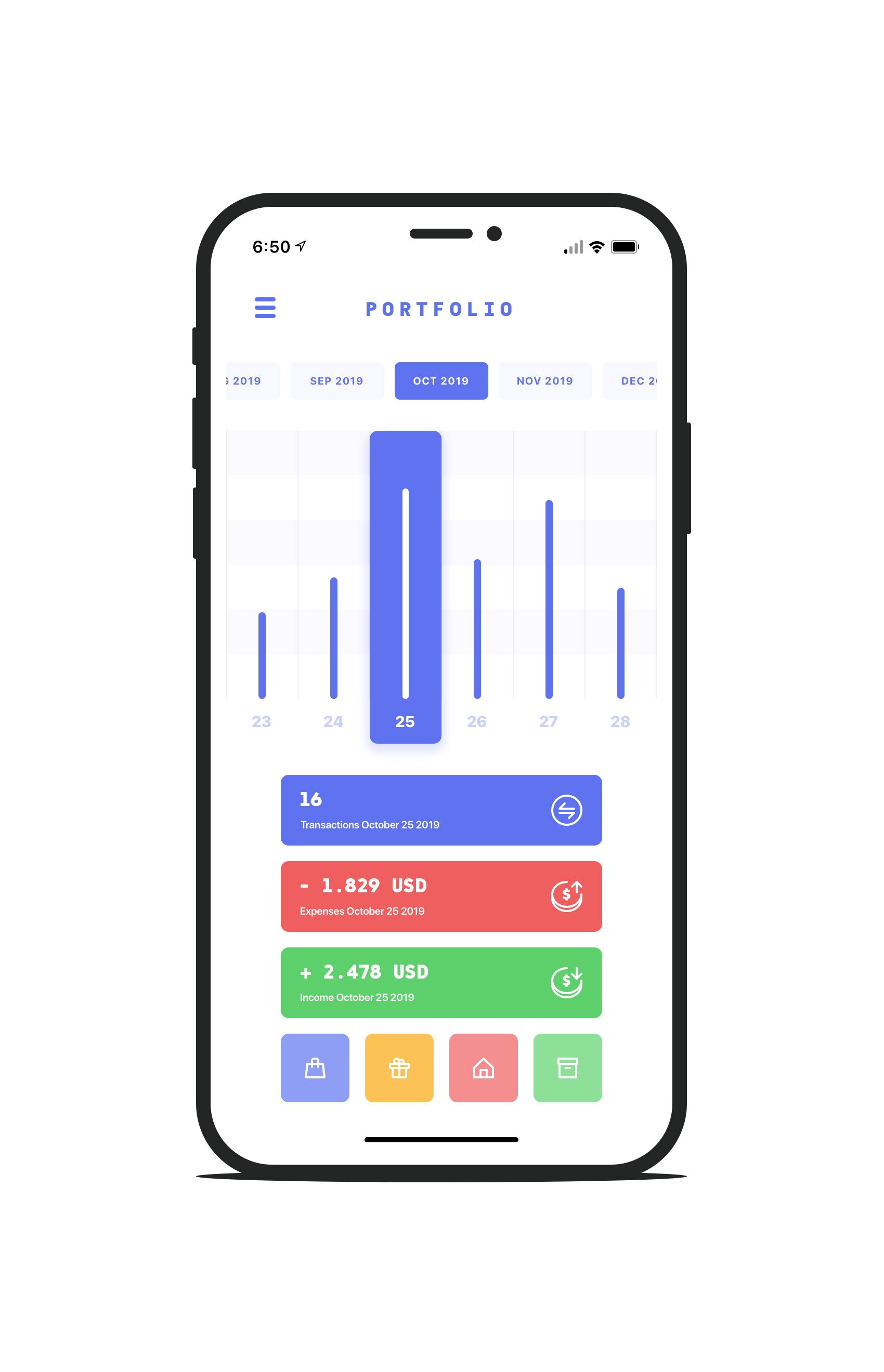 Money Management App UI Concept — Variation 3