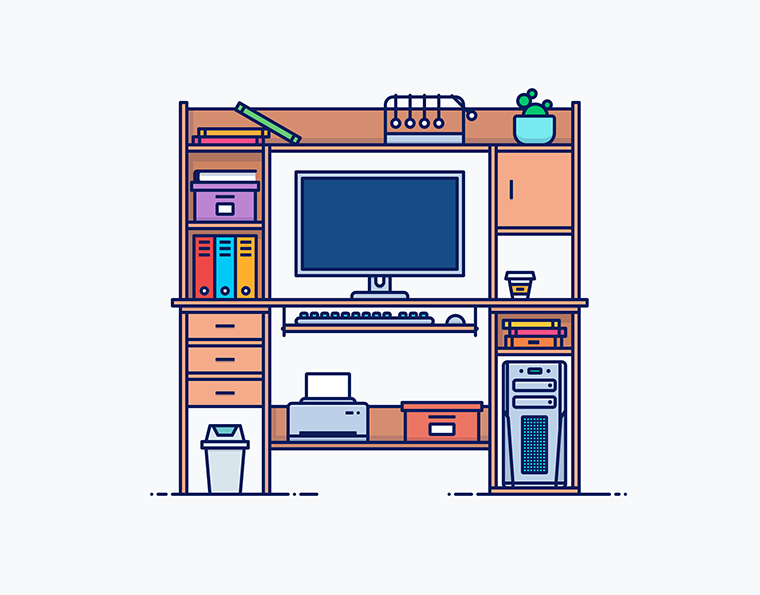 Office Line Illustration