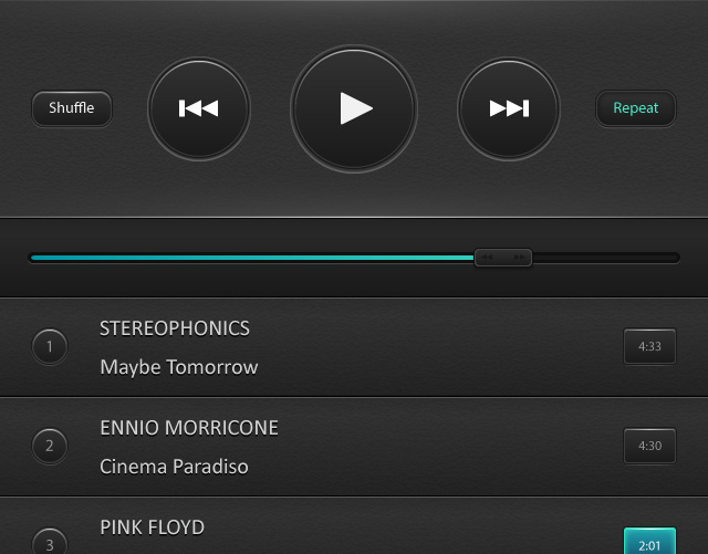 Mobile Music Player UI Concept