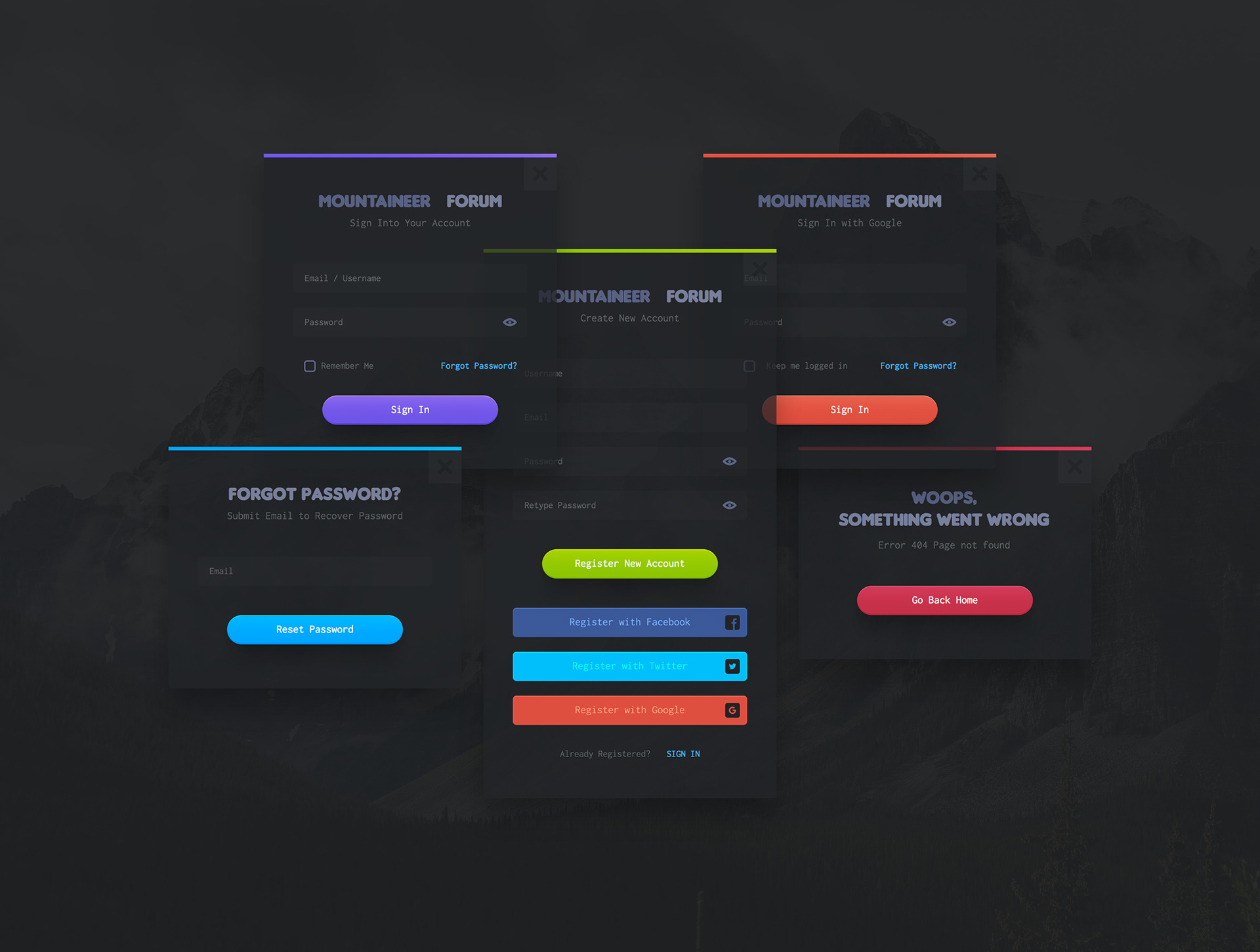 Pop-Up Screens — Variation 2