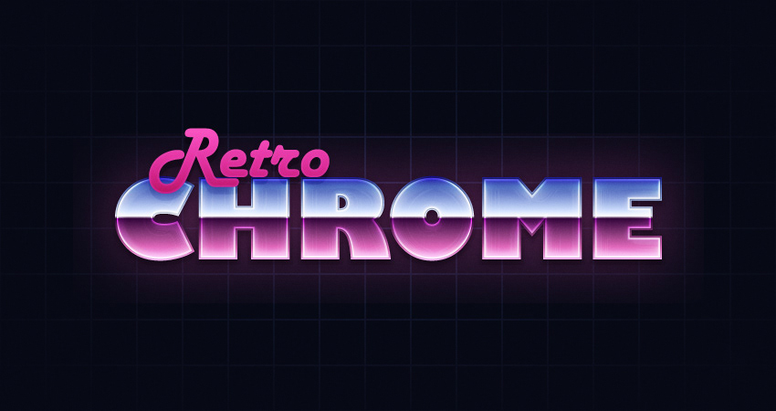Retro Chrome Text Effect — Variation 2