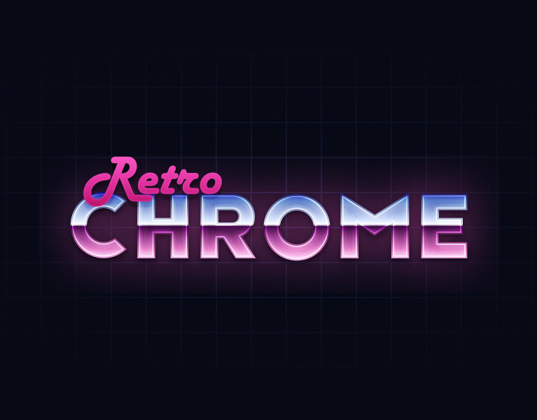 Retro Chrome Text Effect