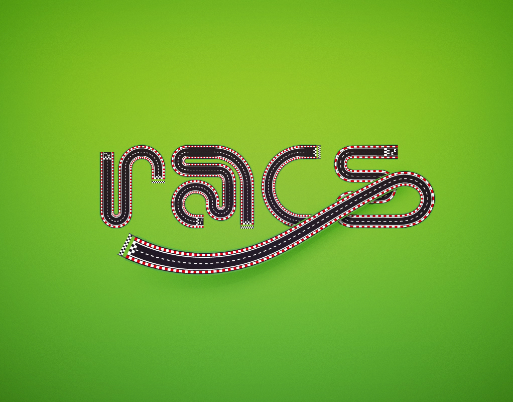 Road Text Effect