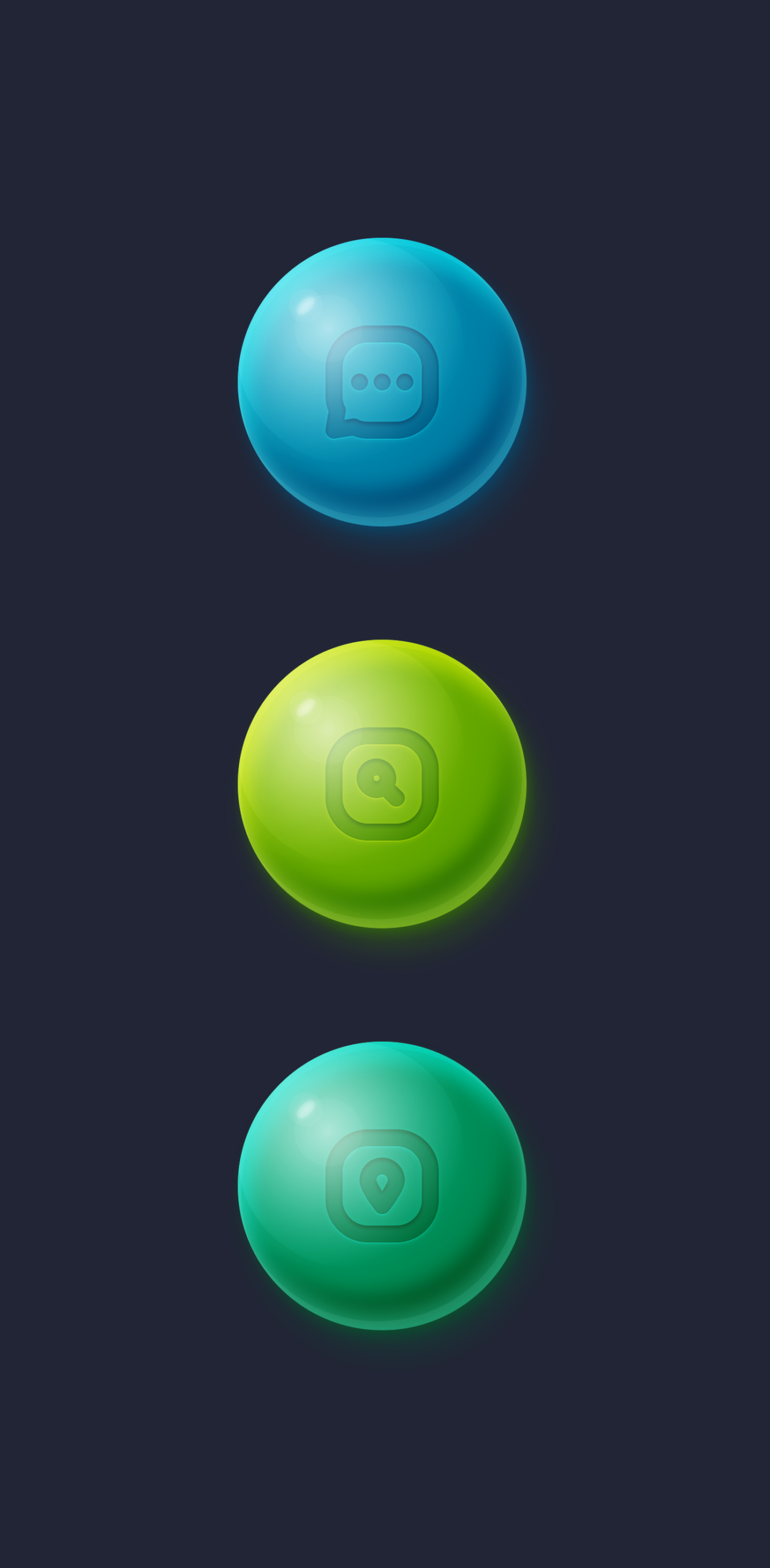 Round Glossy Icons — Variation 3