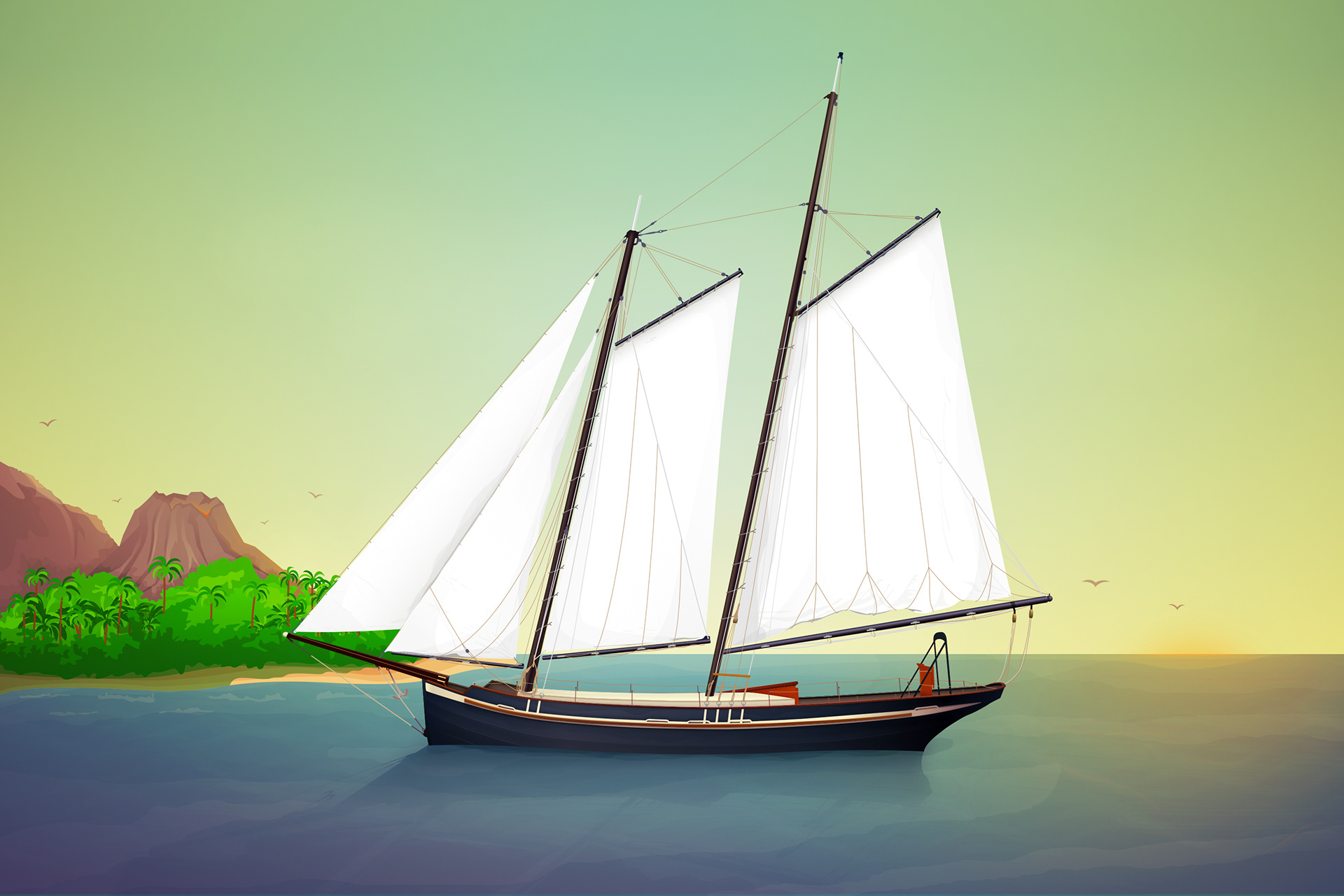 Sailboat Illustration — Variation 1