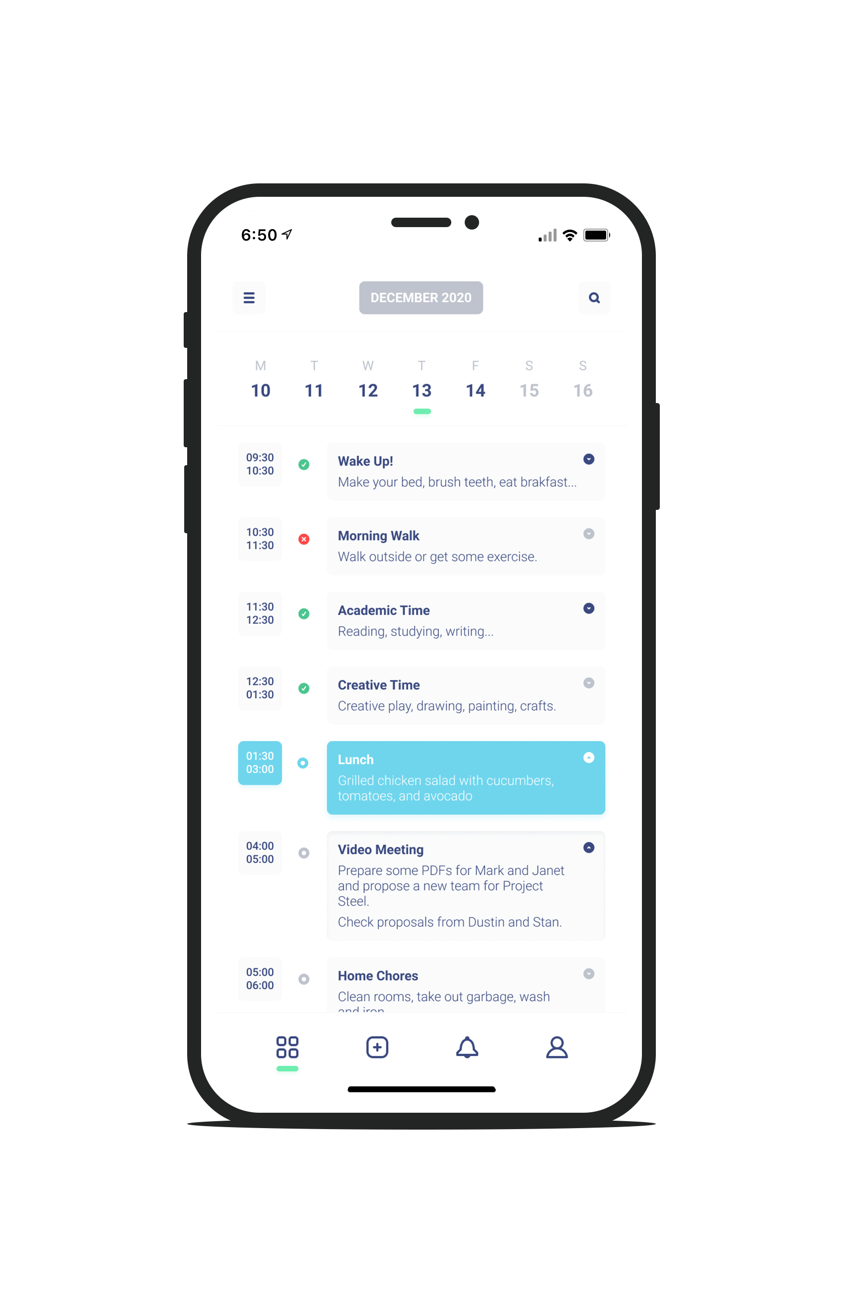 Scheduling App UI Concept — Variation 3