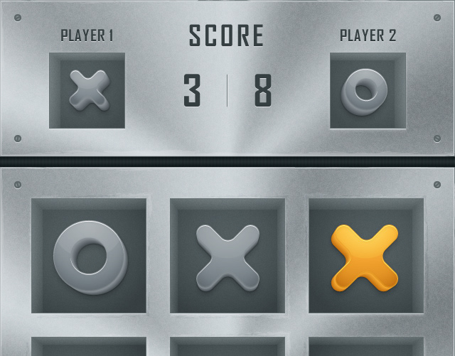 Tic Tac Toe Mobile Game UI Concept