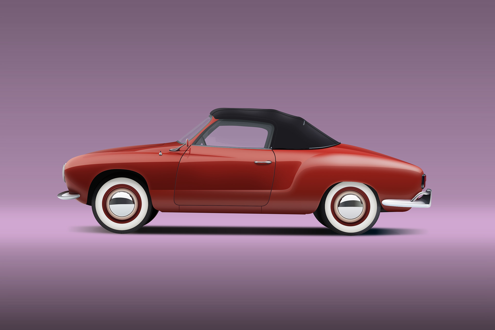 Vintage Car Illustration — Variation 3