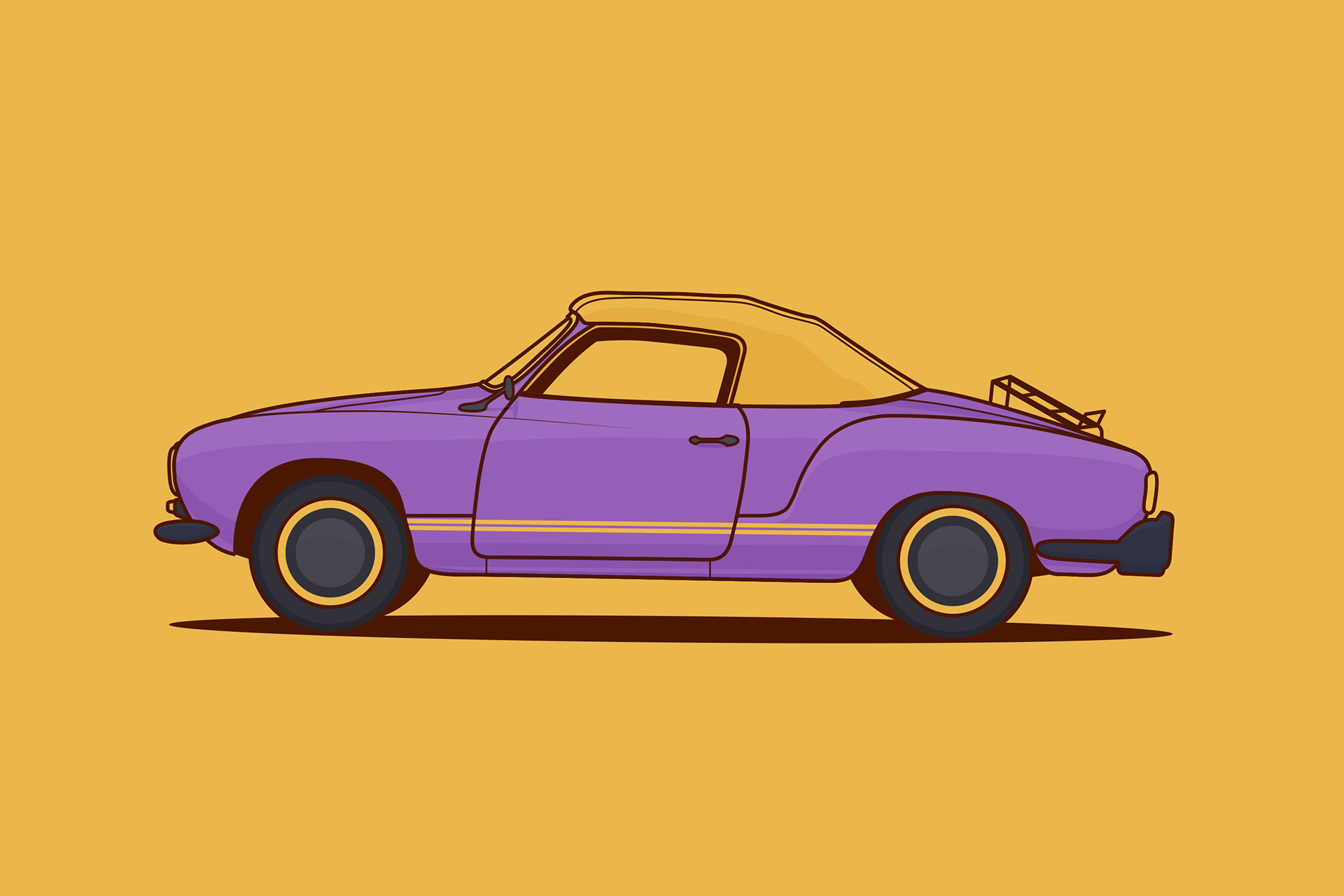 Vintage Car Outline — Variation 4