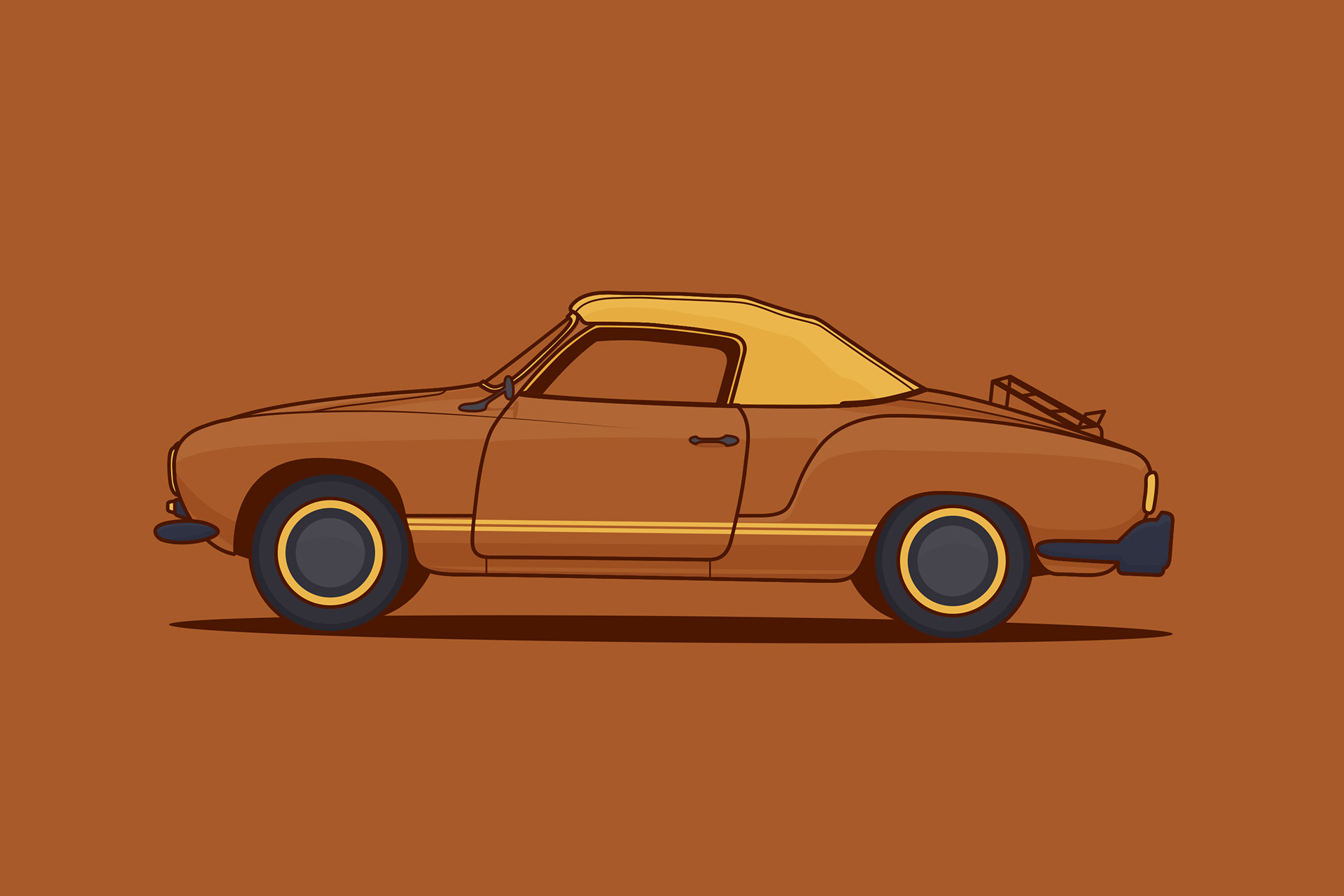 Vintage Car Outline — Variation 9