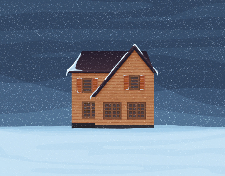 Winter House Illustration