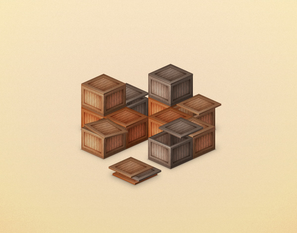 Wooden Boxes Illustration